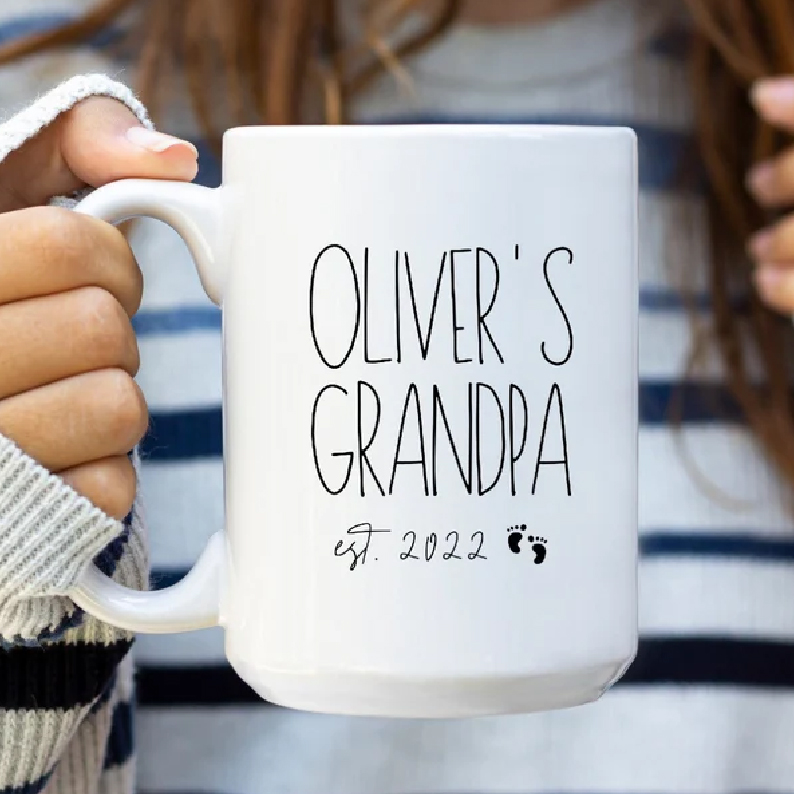 Personalized Grandpa Est Mug Custom Grandpa 2022 Mug First Time Grandpa Mug Fathers Day Gift